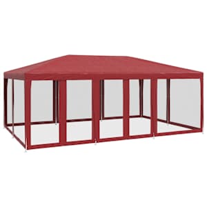 Party stan s 10 síťovanými bočnicemi červený 6 x 4 m HDPE - obrázek 2