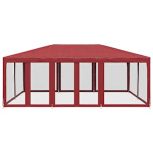 Party stan s 10 síťovanými bočnicemi červený 6 x 4 m HDPE - obrázek 3