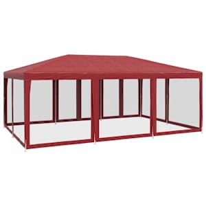 Party stan s 10 síťovanými bočnicemi červený 6 x 4 m HDPE - obrázek 5