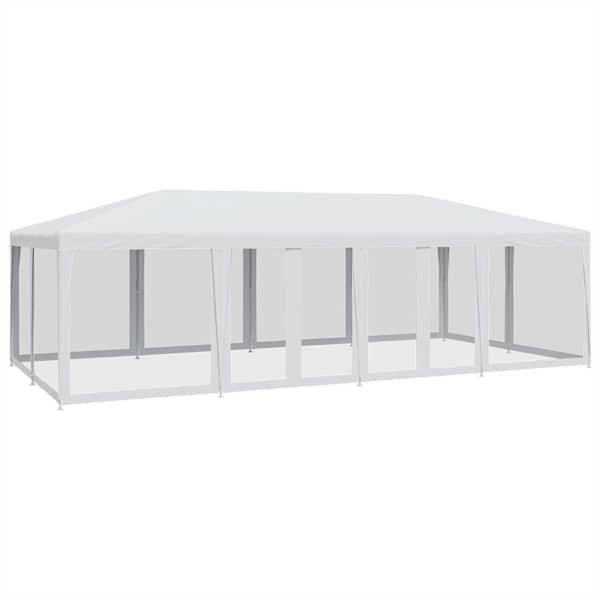 vidaXL peotelk 12 v&otilde;rgust k&uuml;lgseinaga, valge, 8x4 m HDPE