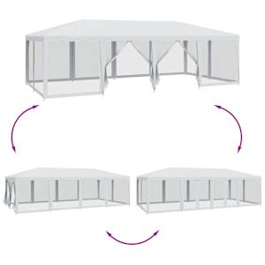 Party stan s 12 síťovanými bočnicemi bílý 8 x 4 m HDPE - obrázek 6