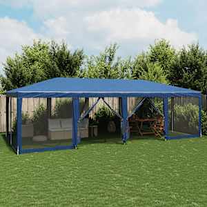 Party stan s 12 síťovanými bočnicemi modrý 8 x 4 m HDPE - obrázek 1