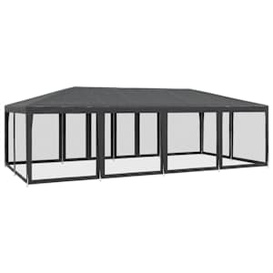 Party stan s 12 síťovanými bočnicemi antracitový 8 x 4 m HDPE - obrázek 5
