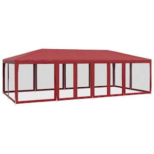 Party stan s 12 síťovanými bočnicemi červený 8 x 4 m HDPE - obrázek 2