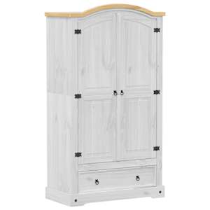 vidaXL riidekapp "Corona", valge, 102x52x186 cm, m&auml;nnipuit