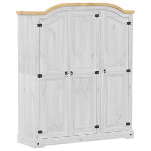 vidaXL riidekapp "Corona", valge, 151,5x52x186 cm, m&auml;nnipuit