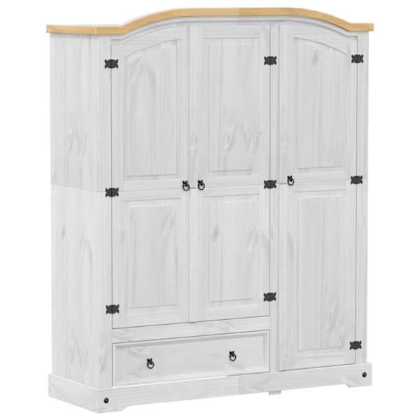 vidaXL riidekapp "Corona", valge, 151,5x52x186 cm, m&auml;nnipuit