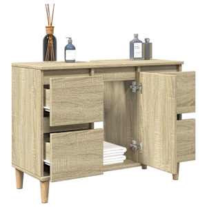 Skříňka pod umyvadlo dub sonoma 80x33x60 cm kompozitní dřevo - obrázek 4