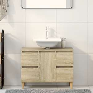 Skříňka pod umyvadlo dub sonoma 80x33x60 cm kompozitní dřevo - obrázek 1