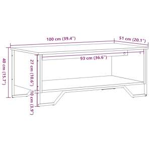 Konferenční stolek kouřový dub 100x51x40 cm kompozitní dřevo - obrázek 10