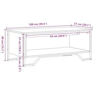 Konferenční stolek hnědý dub 100 x 51 x 40 cm kompozitní dřevo - obrázek 10