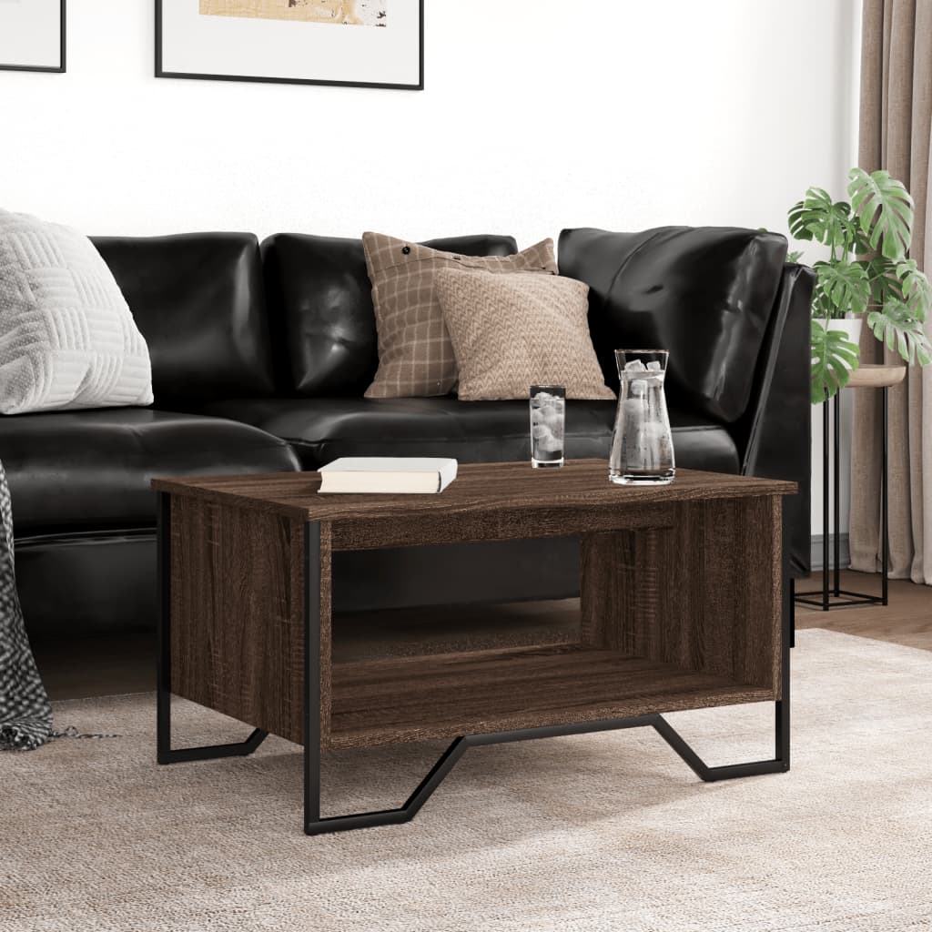 vidaXL Salontafel 75x51x40 cm bewerkt hout bruin eikenkleur afbeelding