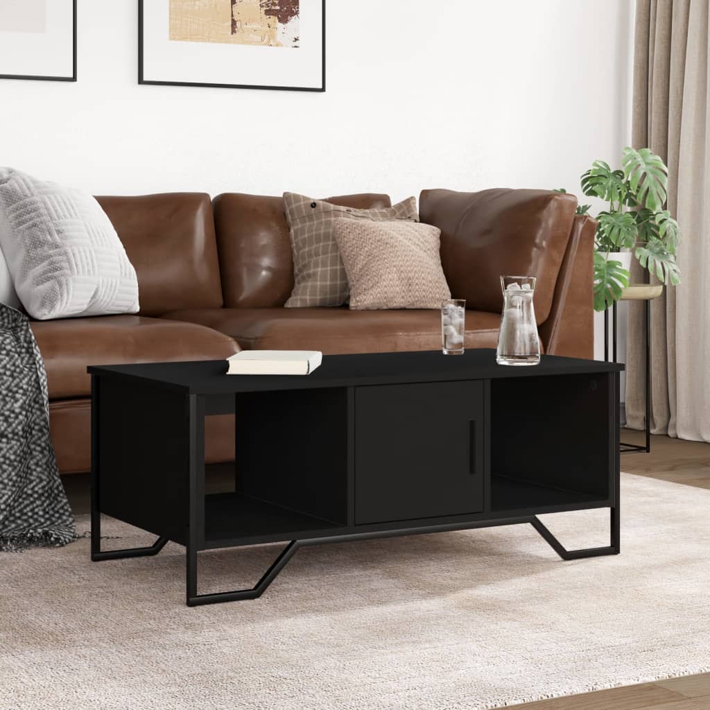 vidaXL Salontafel 100x51x40 cm bewerkt hout zwart afbeelding