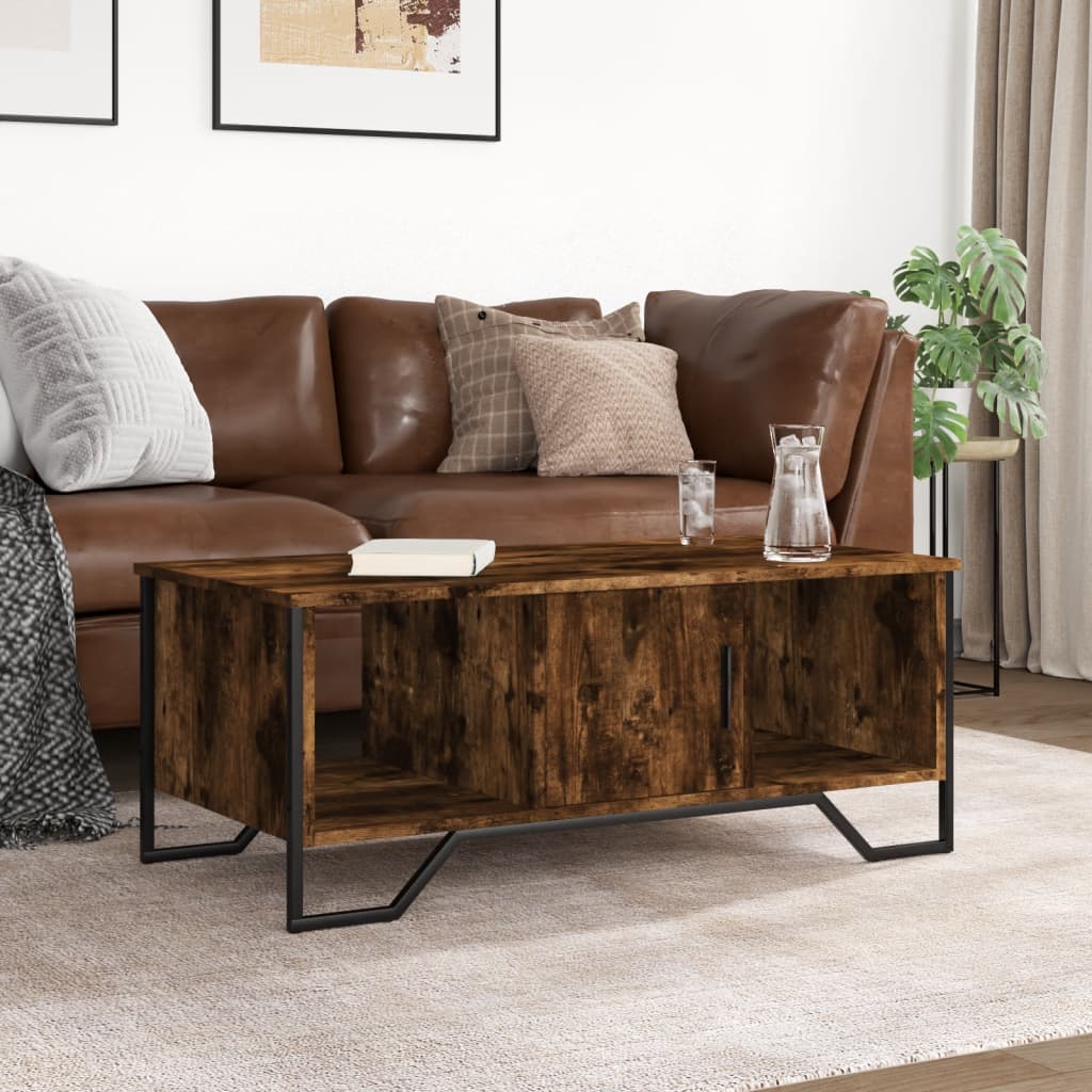 vidaXL Salontafel 100x51x40 cm bewerkt hout gerookt eikenkleurig afbeelding