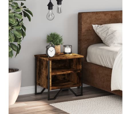 vidaXL Nočn&yacute; stol&iacute;k dymov&yacute; dub 40x30x40 cm kompozitn&eacute; drevo