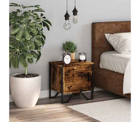 vidaXL Nočn&iacute; stolek kouřov&yacute; dub 40 x 30 x 40 cm kompozitn&iacute; dřevo