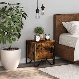 vidaXL Nočn&iacute; stolek kouřov&yacute; dub 40 x 30 x 40 cm kompozitn&iacute; dřevo