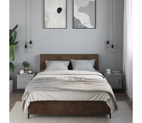 vidaXL Nachtkastjes 2 st 40x30x40 cm bewerkt hout grijs sonoma eiken