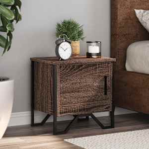 Nočna omarica 2 kosa rjavi hrast 40x30x40 cm inženirski les