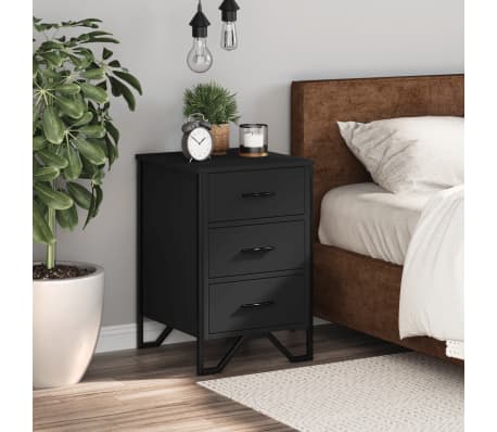 vidaXL Noćni ormarić crni 40x41x60 cm od konstruiranog drva