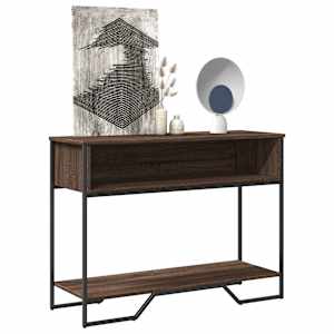 Konzolna mizica rjavi hrast 100x35x74,5 cm inženirski les