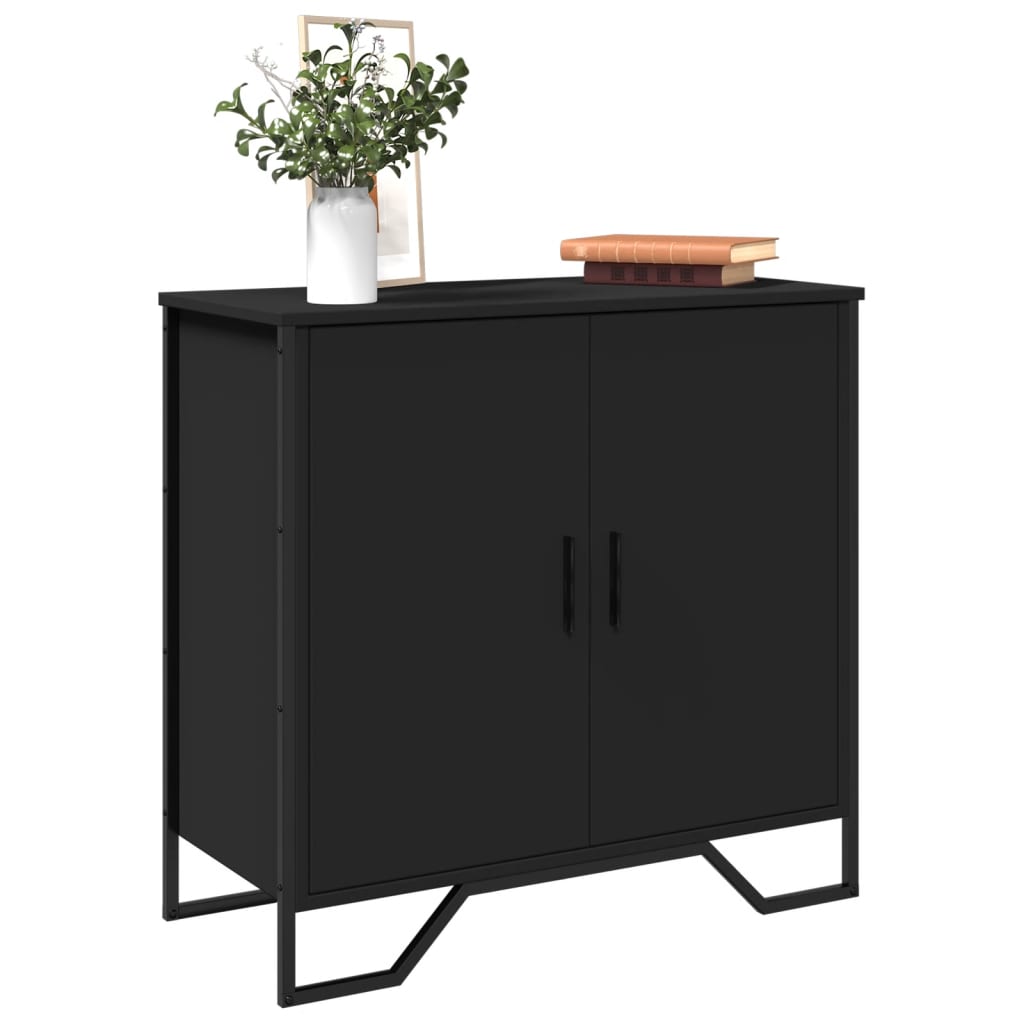 Sideboard Schwarz 78×35,5×74,5 cm Holzwerkstoff