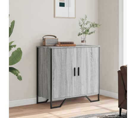 vidaXL kumode, pelēka ozolkoka, 78x35,5x74,5 cm, inženierijas koks