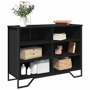 Komoda črna 101x35,5x74,5 cm inženirski les