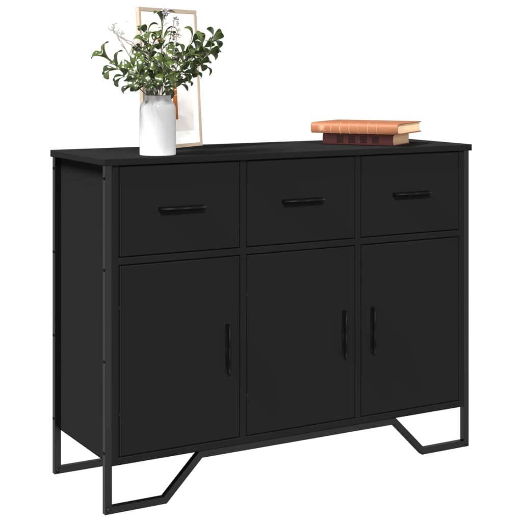 Sideboard Schwarz 97×32,5×74,5 cm Holzwerkstoff