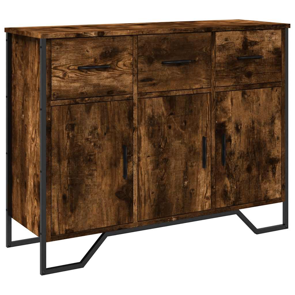 E-shop vidaXL Komoda dymový dub 97x32,5x74,5 cm kompozitné drevo