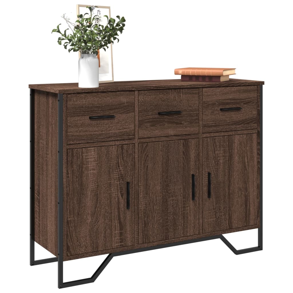 Sideboard Braun Eichen-Optik 97×32,5×74,5 cm Holzwerkstoff