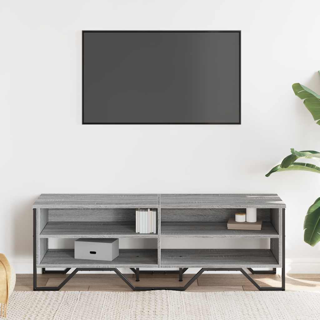 vidaXL Tv-meubel 122x34x41 cm bewerkt hout grijs sonoma eikenkleurig afbeelding