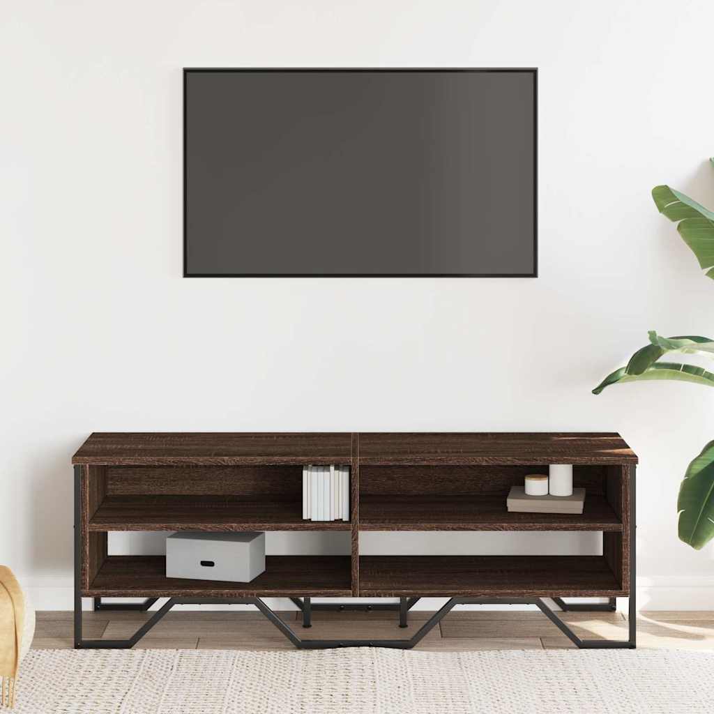 vidaXL Tv-meubel 122x34x41 cm bewerkt hout bruin eikenkleurig afbeelding