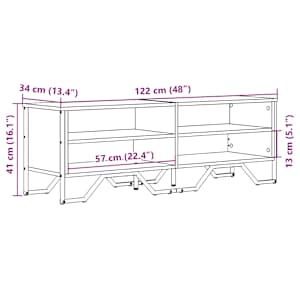 TV skříňka hnědý dub 122 x 34 x 41 cm kompozitní dřevo - obrázek 9