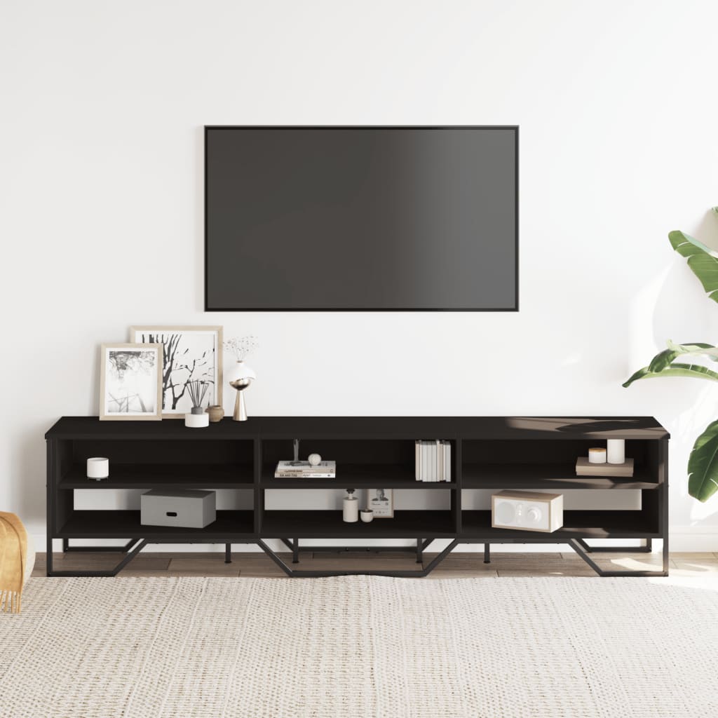 vidaXL Tv-meubel 180x34x41 cm bewerkt hout zwart afbeelding