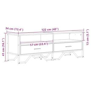 TV skříňka černá 122 x 34 x 41 cm kompozitní dřevo - obrázek 10