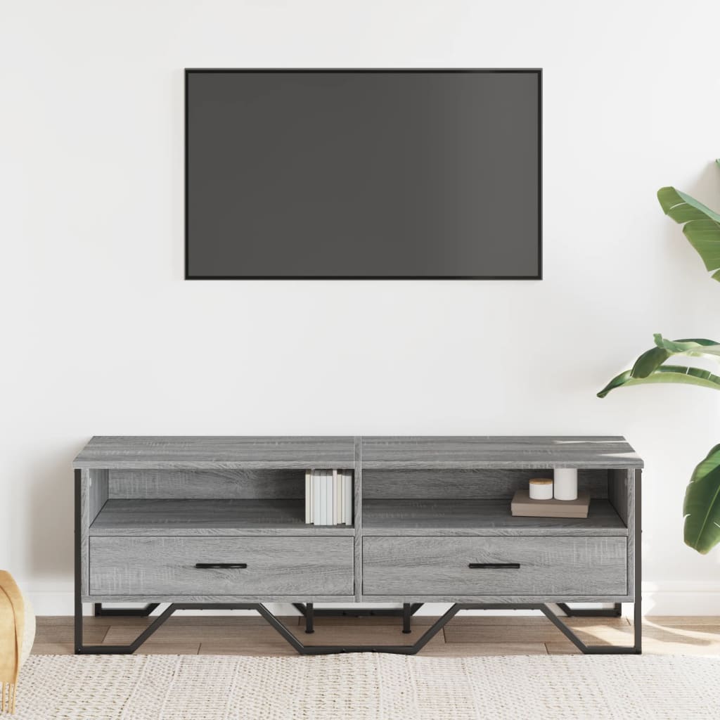 vidaXL Tv-meubel 122x34x41 cm bewerkt hout grijs sonoma eikenkleurig afbeelding