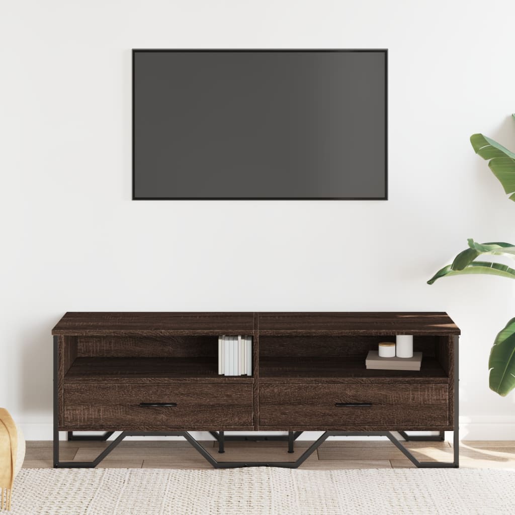 vidaXL Tv-meubel 122x34x41 cm bewerkt hout bruin eikenkleurig afbeelding