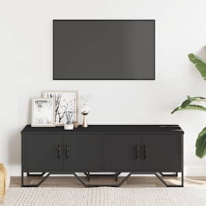 TV skříňka černá 122 x 34 x 41 cm kompozitní dřevo - obrázek 3