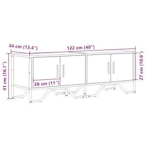 TV skříňka černá 122 x 34 x 41 cm kompozitní dřevo - obrázek 10