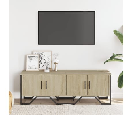 vidaXL ТB шкаф, сонома дъб, 122x34x41 см, инженерно дърво