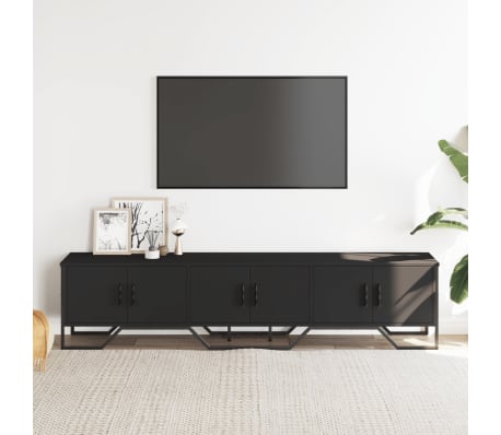 vidaXL tv-bord 180x34x41 cm konstrueret tr&aelig; sort