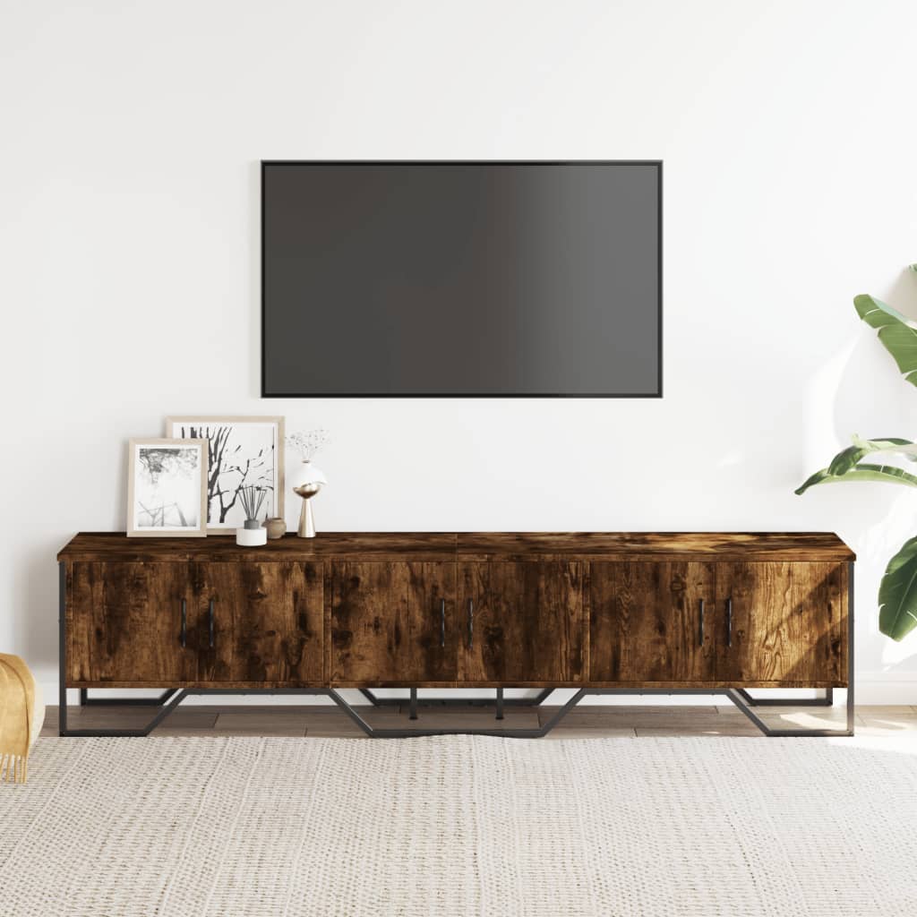 vidaXL Tv-meubel 180x34x41 cm bewerkt hout gerookt eikenkleurig afbeelding