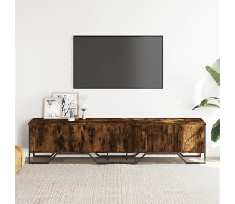 vidaXL Meuble TV ch&ecirc;ne fum&eacute; 180x34x41 cm bois d'ing&eacute;nierie
