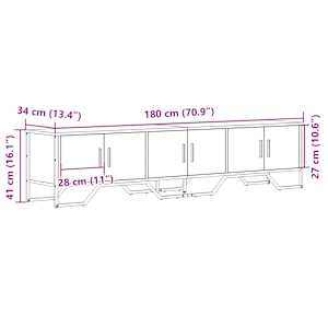 TV skříňka kouřový dub 180 x 34 x 41 cm kompozitní dřevo - obrázek 9