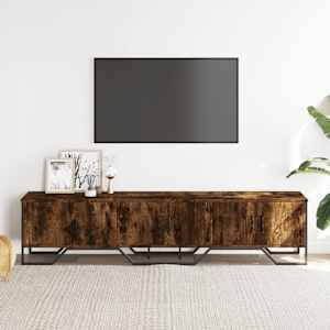 vidaXL Meuble TV ch&ecirc;ne fum&eacute; 180x34x41 cm bois d'ing&eacute;nierie