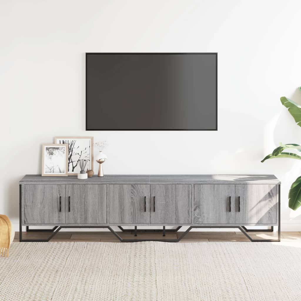 vidaXL Tv-meubel 180x34x41 cm bewerkt hout grijs sonoma eikenkleurig afbeelding