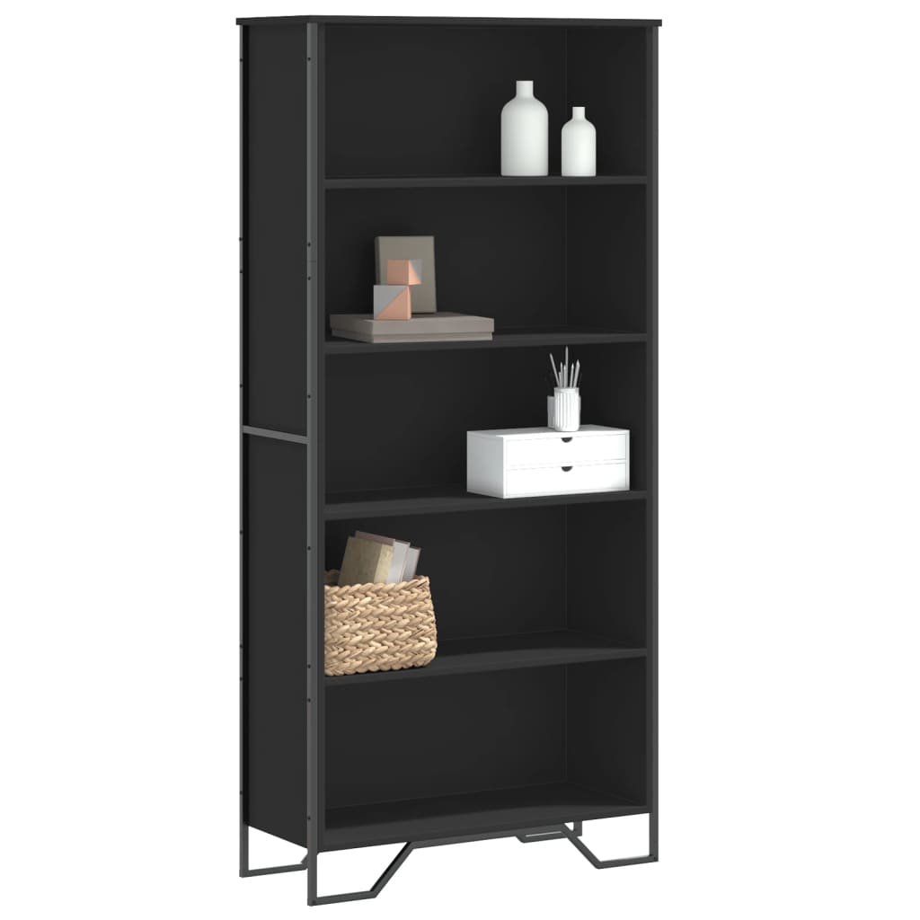 vidaXL Bücherregal Schwarz 80x31x169 cm Holzwerkstoff