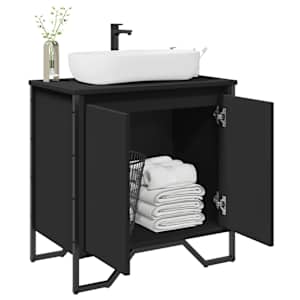 Koupelnová skříňka pod umyvadlo černá 60x35x60 cm kompozit - obrázek 1
