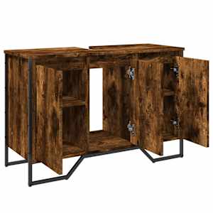 Koupelnová skříňka pod umyvadlo kouřový dub 91x35x60cm kompozit - obrázek 8